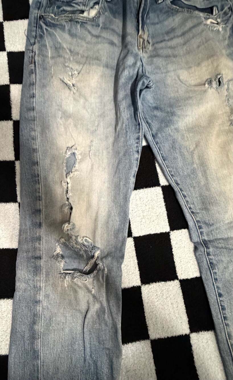 Prps Distressed Light Wash Slim Fit Stretch Jeans - Picture 4 of 8